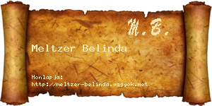 Meltzer Belinda névjegykártya